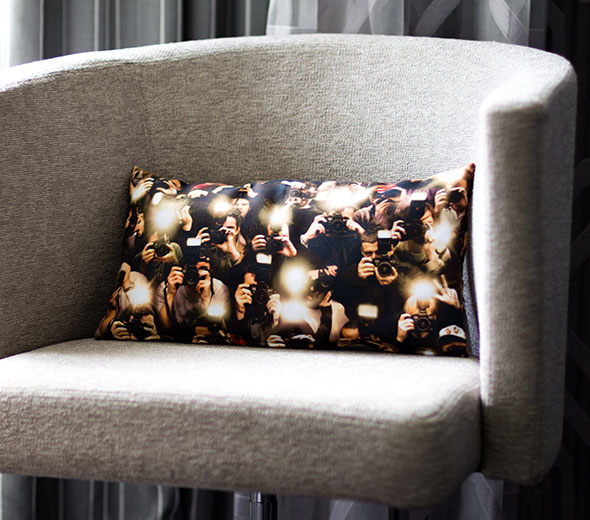 Paparazzi Throw Pillow