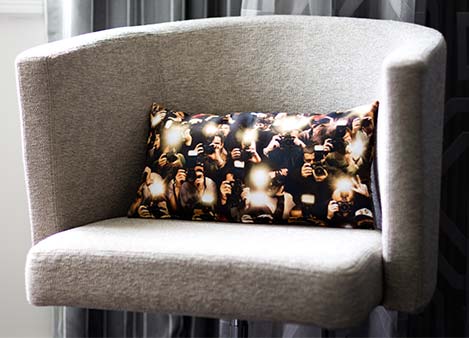 Paparazzi Throw Pillow